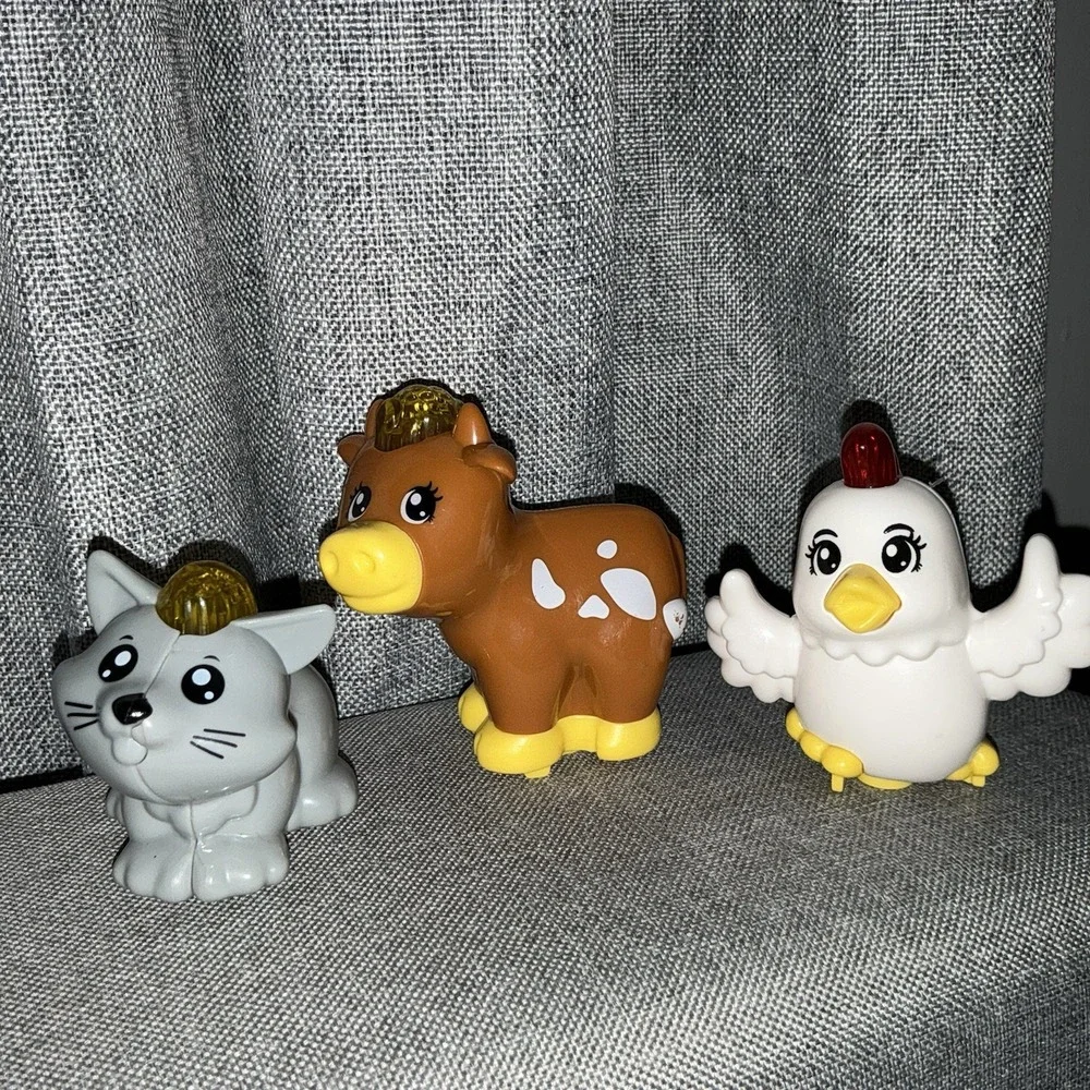 VTech Go Go Smart Farm Animals Learn And Grow Cat Chicken Hen Cow Lot Of 3